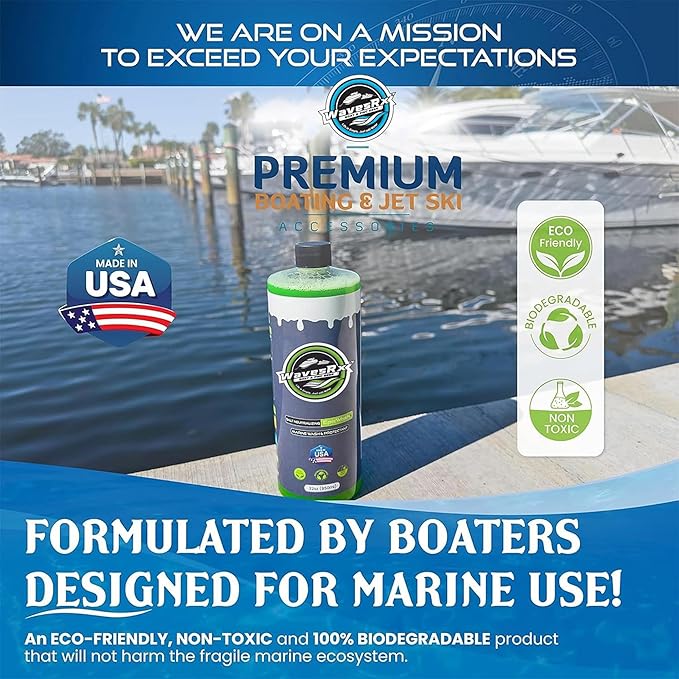 WAVESRX Salt Neutralizing Boat Soap & Jet Ski Wash with SiO2 Surface Protection (EpicWash+), Marine Grade Cleaner Removes Salt & Contaminants, Protective Ceramic Coating Prevents UV Damage