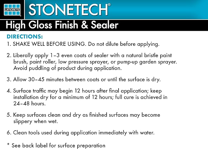 STONETECH High Gloss Finish & Sealer, 1 Quart/32OZ (946ML) Bottle