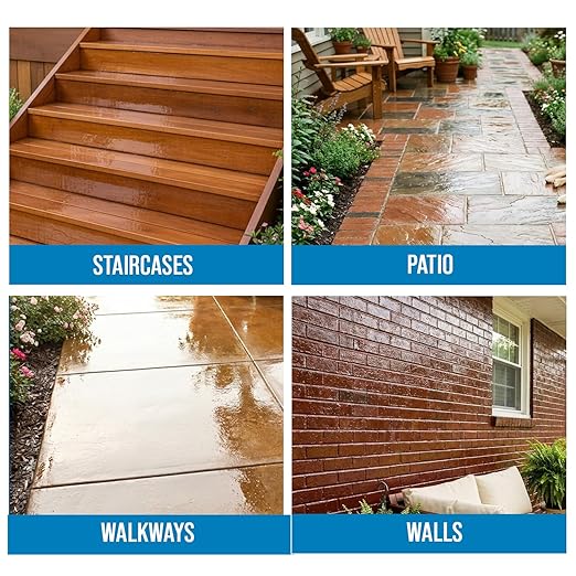 Rain Guard Water Sealers SP-1104 Gloss Sealer 5 Gallon - Gloss Water Repellent for Wood, Concrete, Brick, Stone, and Masonry - Water-Based Acrylic Sealer