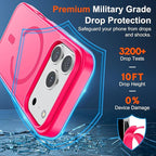 SUPFINE Magnetic for iPhone 17 Pro Max Case (Compatible with MagSafe)(Military Grade Drop Protection) Translucent Matte Shockproof with Anti-Fingerprint Phone Cover 2025,Hot Pink