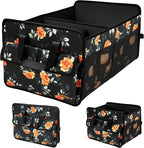 SIBOFUEGO Sturdy Car Trunk Organizer – Large Capacity Trunk Organizer for SUVs & Sedans, Hard-Shell One-Piece Design with Cute Print, Collapsible and Durable Car Organizers (Flower 70L)