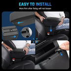 YJYWZH Armrest Box for Nissan Versa 2007-2011 Center Storage Box Hand Interior Centre Consoles with Cup Holder Arm Rest Double-Layer Accessories Black (4 USB Black with Black Thread)