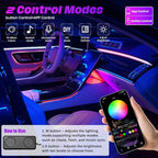Acrylic Interior Car LED Strip Lights, Colorful 22-in-1 Car Ambient Lighting Kit, with APP Control, 622 LED Fiber Optic Strip Lights for Cars, Supports Neon Sync with Music DIY Mode.