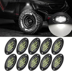 10 Pods Rock Lights Pure LED Lights for Car SUV Ambient Underglow Lights Waterproof Neon Trail Rig Lamp Lighting for Truck