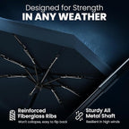 Rain-Mate Windproof Compact Umbrellas for Rain - Strong Reinforced Fiberglass Rib Design & Auto Open & Close - Portable Folding Travel Umbrella - Lightweight & Packable for Women & Men, Easy Collapse