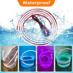 Car Hood LED Light Strip Exterior Flexible Dynamic Scan Daytime Running for Hoodbeam Kit 12v Silicone Waterproof Lights for Cars SUVs(White,59IN)