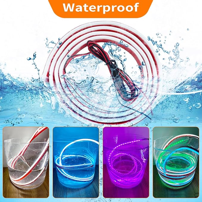 Car Under Hood LED Light Strip 70 Inch Waterproof Flexible Silicone Dynamic Scan Startup Effect Daytime Running Lights 12V Universal Fit for Cars Trucks SUVs Exterior Decoration Kit
