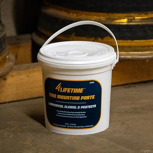 4LifetimeLines Tire Mounting Paste – 8 lb Biodegradable Bead Lubricant for Motorcycle, Bike, Car, Truck & ATV – Works on Low-Profile, Run-Flat, Aluminum & Alloy Wheels, Ready to Use