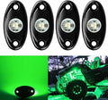 4 Pods LED Rock Lights, Ampper Waterproof LED Neon Underglow Light for Car Truck ATV UTV SUV Offroad Boat Underbody Glow Trail Rig Lamp (Green)