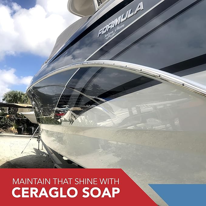 Glidecoat Ceraglo Polymer-Infused Soap - Ceramic Foaming Car Soap and pH Neutral Boat Cleaner - Aftercare Wash for Ceramic Coating - Increased Durability with Added Polymer Protective Layer (32oz)