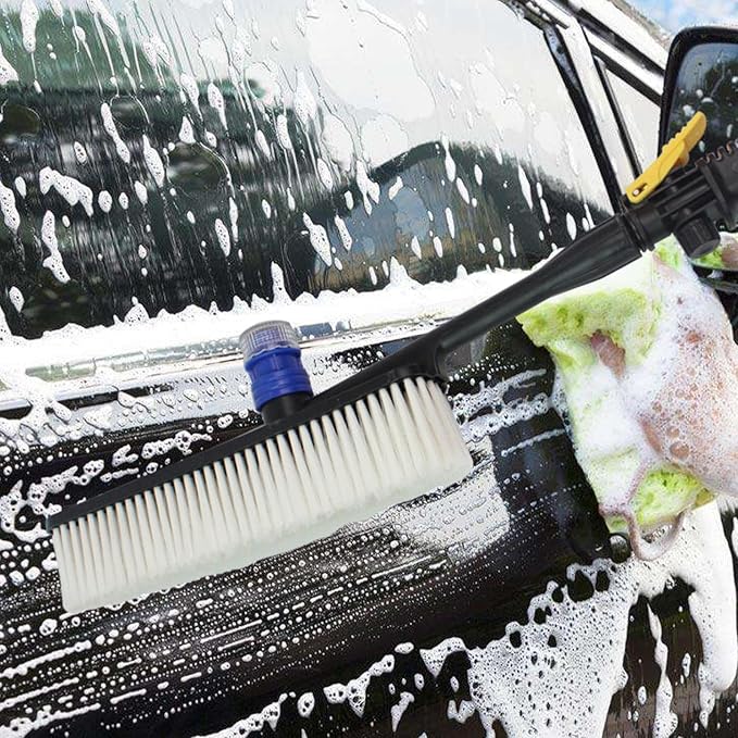 harayaa Car Wash Brush with Soap Dispenser with Cleaning Liquid for Glass Auto