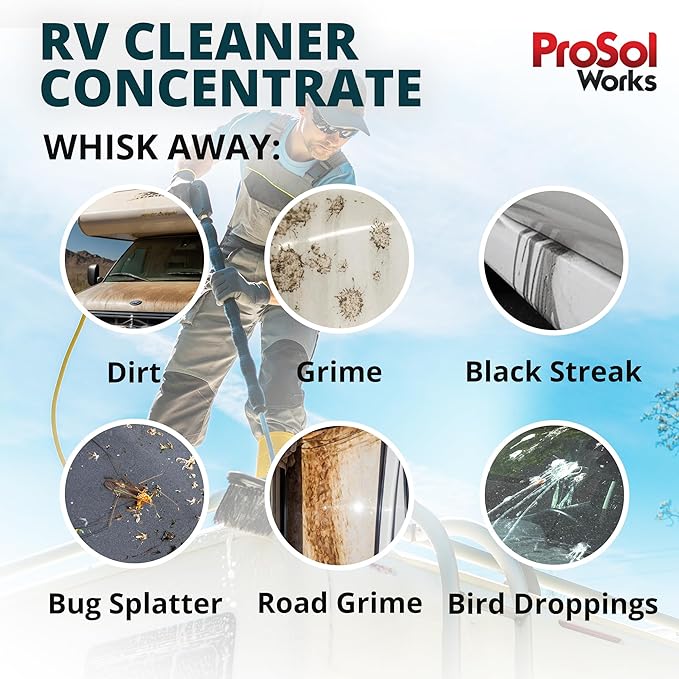 Bug Splat N' All RV Cleaner 32 fl oz - RV Car Wash Kit for Bug Guts, Road Grime, Bird Dropping Cleaner, Oxidation Remover & More - RV Wash for a Streak-Free Shine - Safe on All Surfaces