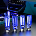4 PCS USB Night Light, Touch Dimmable Mini USB LED Car Interior Ambient Lights, Portable Plug-in Glass Bottle Night Lamp for Car, Tent, Desk, Bedside(4 Blue)