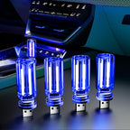 4 PCS USB Night Light, Touch Dimmable Mini USB LED Car Interior Ambient Lights, Portable Plug-in Glass Bottle Night Lamp for Car, Tent, Desk, Bedside(4 Blue)