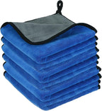 uxcell 6 Pcs 800gsm Microfiber Towels for Cars, 15.7 x 15.7 Inch Car Drying Towel Drying Towels Car Detailing Extra Large Super Absorbent Towel for SUV Truck Home, Gray Blue