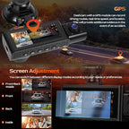 3 Channel 2.5K Dash Cam with WiFi & APP Control, 2.5K+1080P+1080P Front Inside and Rear, Triple Dash Camera with G-Sensor, 24 Hours Parking Mode, Loop Recording, Night Vision