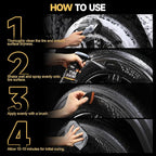 toretark Ceramic Tire Shine Spray — High-Gloss Wet Look Tire Coating with Ultra-Dense Nylon Brush Applicator, UV Protection, Long-Lasting Shine for Car Truck RV Motorcycle (16 Fl Oz)
