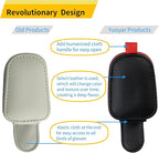Yuoyar Sunglass Holder for Car, Magnetic Leather Sunglasses Holder and Ticket Card Clip, Car Visor Accessories, 2 Packs (Black-red)