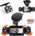 4 Channel Dash Cam 360° View, LOFOV 1080P Front and Rear Inside, Left Right Dash Camera for Cars, Free 64GB SD Card,Multi-Ch Dash Camera, Black Box Trafflc Recorder,Night Vision,24H Parking Mode