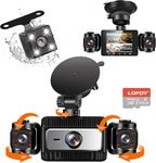4 Channel Dash Cam 360° View, LOFOV 1080P Front and Rear Inside, Left Right Dash Camera for Cars, Free 64GB SD Card,Multi-Ch Dash Camera, Black Box Trafflc Recorder,Night Vision,24H Parking Mode
