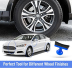 Car Tire Shine Applicator,Vegan Tire Shine Applicator with Curved Brush Head - Large Automotive Tire Dressing Applicator Brush with Storage Stand for Tire Detailing, 3.6 Inch -2pcs (Black&Blue)