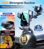 Kaistyle Wireless Car Charger【One Hand Manual Clamping】 Fast Wireless Charger for Car Phone Holder Mount Charger Phone Holders for Your Car Dashboard/Windshield/Vent Truck Mount for iPhone Samsung