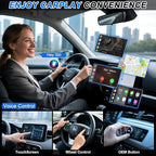 Wireless CarPlay Adapter for iPhone – Converts Wired to Wireless CarPlay for Android Auto with Fast Stable 5.8GHz & Bluetooth Connect & Plug and Play USB & USB-C – No Delay Apple CarPlay, Black