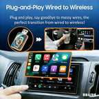 2026 Wireless Carplay Adapter for Apple iPhone & Android，Multi-User, No Latency - Convert Wired to Wireless Car Play Adapter for iOS 10+/Android 11+/Type-C Port