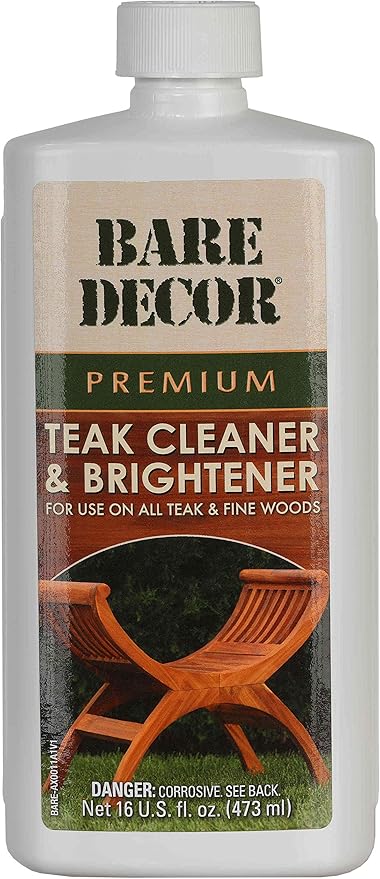 Bare Decor Premium Teak Cleaner for Home & Marine Use, 16oz, White