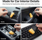 2 PCS Car Interior Detailing Brush, Soft Bristle Car Cleaning Brush for Dashboard, Scratch-Free Car Duster Brush for Auto,Truck,SUV,RV (Black & Yellow)