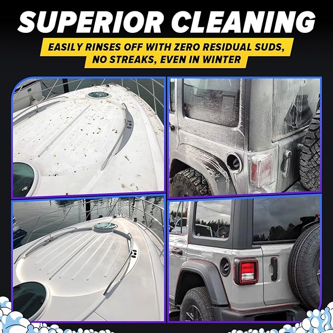 Carfidant Xtreme Salt Crusher – Boat Wash Soap & Salt Remover - Marine Engine Flush & Road Salts Neutralizer - Heavy Duty Cleaner for Boats, Jetskis, Cars - 16 fl. oz.