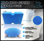 Sudz Budz® Premium Jumbo Foam Grid Car Wash Sponge 1pc | Anti-Marring Sponge for Soap and Rinseless Washing | Cross-Cut, Easy Grip, Large Sponge. Durable, Soft, Scratch-Free Car Cleaning and Detailing