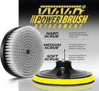 VViViD Power Drill Brush Attachment + Backing Plate, 4” inch / 100mm Diameter Surface Area, Soft Bristles