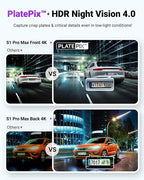 Vantrue S1 Pro Max AI Dash Cam 4K+4K w/ADAS & BSD, Dual STARVIS 2 Dash cam Front and Rear, 2 Channel HDR Dashcam, PlatePix Night Vision, 5G WiFi, Voice Control, GPS, 24H Buffered Parking Mode, 1TB Max