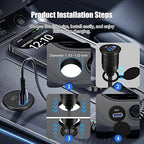 Dual Port USB A/C 3.0 Male to USB A/C 3.0 Female Extension Cable,Flush Mount Waterproof Panel Cable for Car,Truck,Boat,Motorcycle Dashboard 3.3ft