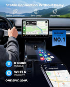 Jemluse Wireless CarPlay Adapter for Apple - Mini Size, Fast Stable Connection Convert Wired to Wireless Car Play Dongle for iPhone iOS 10+, Plug & Play for Cars from 2016+ w/USB-C(Onyx)