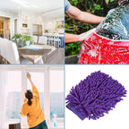 M METERXITY Microfiber Chenille Wash Mitt - Double Side Reusable Gloves for Cleaning Scratch-Free, Apply to Car Cleaning, Kitchen