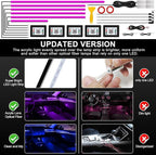 Acrylic Interior Car LED Strip Light with Wireless APP, 14 in 1 with 175 inches 593 LEDs Neon LED Strip Light, RGB Colors Dynamic Music Sync Car Ambient Lighting Kits