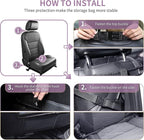 LUCMO Car Backseat Organizer with Touch Screen Tablet Holder-2 Pcs,9 Storage Pockets Car Storage Organizer Protectors Kick Mats Travel Accessories for Kids-Pink