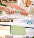KitchLife Microfiber Cleaning Cloth Roll, 100 Pack - Tear-Away Microfiber Paper Towels, Lint-Free, Reusable, Washable for Kitchen, Car, Dishes, and Sensitive Surfaces (Bean Green)