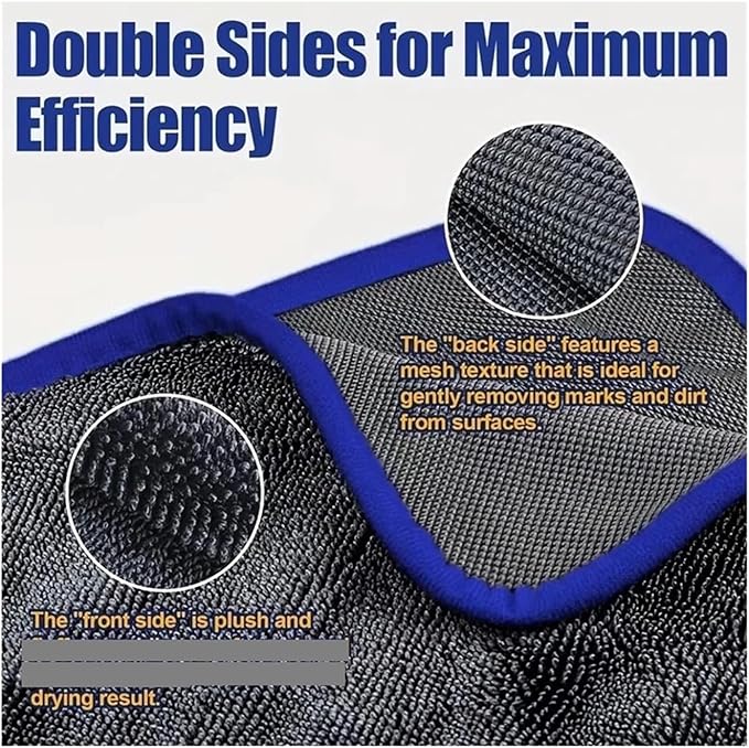 Microfiber Car Cleaning Towel - Super Absorbent Thick Drying Cloth for Detailing and Washing(Blue 40x40cm)