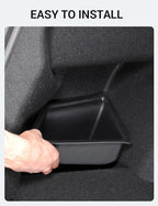 BASENOR 2023 2022 2021 Tesla Model 3 Trunk Storage Bin, Trunk Organizer with Carpeted Lid, Waterproof Rear Trunk Side Storage Box for Model 3 Interior Accessories (Not Fit 2024 2025 Model 3)