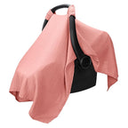Comfy Cubs Baby Car Seat Cover - Soft, Breathable Bamboo Rayon and Muslin Cotton Blend - Lightweight Canopy for Sun, Bug, and Comfort Protection - Large Size Infant Seat Cover in Dusty Rose Design