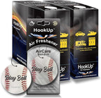 Baseball Car Air Freshener by HookUp - 50 Pack - Black Gold Scent (Extra Strong) | Unique Baseball Gift for Players, Coach, Fans | Hanging Car Accessory with Long Lasting Fresheners Smell