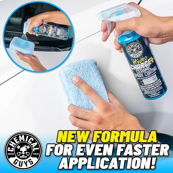 Chemical Guys WAC23016 HydroCharge High-Gloss Hydrophobic SI02 Ceramic Spray Coating (Works on Car, Truck, SUV, RV, Boat and Motorcycle Paint), 16 fl. oz, Blue