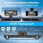 Backup Camera for Truck, 6.86" HD 1080P Rear View Monitor Kit, Wired Backup Camera System with Night Vision, 2 Channel, IP69K Waterproof, Optional Dual Bracket, Plug & Play for Car RV Trailer Tractor
