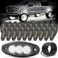 30Pods Pure White Rock Lights 36 LEDs SMD Chips 6500K Super Bright Underglow Light IP68 Waterproof for Trucks Pickup SUV Car with 32.8ft Wire
