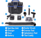 Prolux Cordless Wet/Dry Vacuum, 18V High-Performance Battery, Brushless Motor, Wet/Dry Pickup, & Blower Setting, HEPA Filtration, Compact for RVs, Optimal Wet Suction for Boats & Detailing