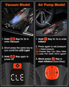 2-in-1 Cordless Car Vacuum and Tire Inflator - 20V Handheld Vacuum Cleaner & 150 PSI Air Pump, 18000Pa Powerful Suction, Portable Vac Air Compressor for Tires Pump and Car Cleaning