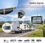 Magnetic RV Wireless Backup Camera, HD 1080P 10" Loop Recording Monitor, 2-Rear View 2-Side View Cameras Wireless System for RV Trailer Trucks, Built-in 9600mAh Battery, Night Vision- ZEROXCLUB BC104